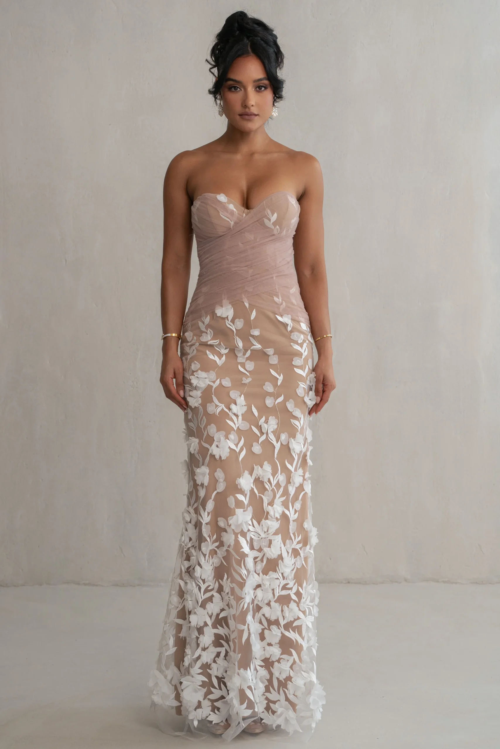 JLUXLABEL Ivory Everlasting Embroidered Gown