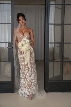 JLUXLABEL Ivory Everlasting Embroidered Gown
