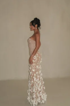 JLUXLABEL Ivory Everlasting Embroidered Gown