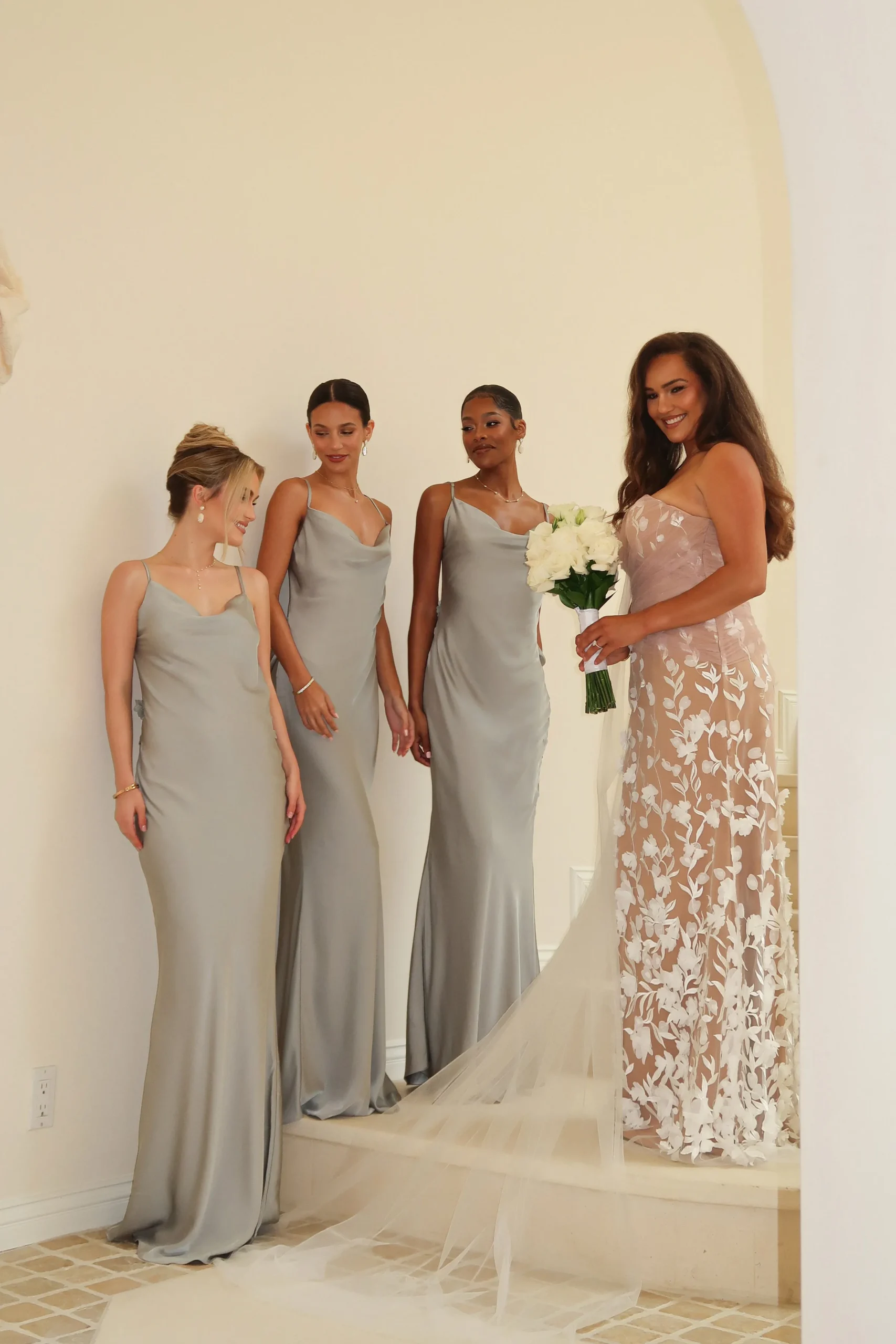 JLUXLABEL Ivory Everlasting Embroidered Gown