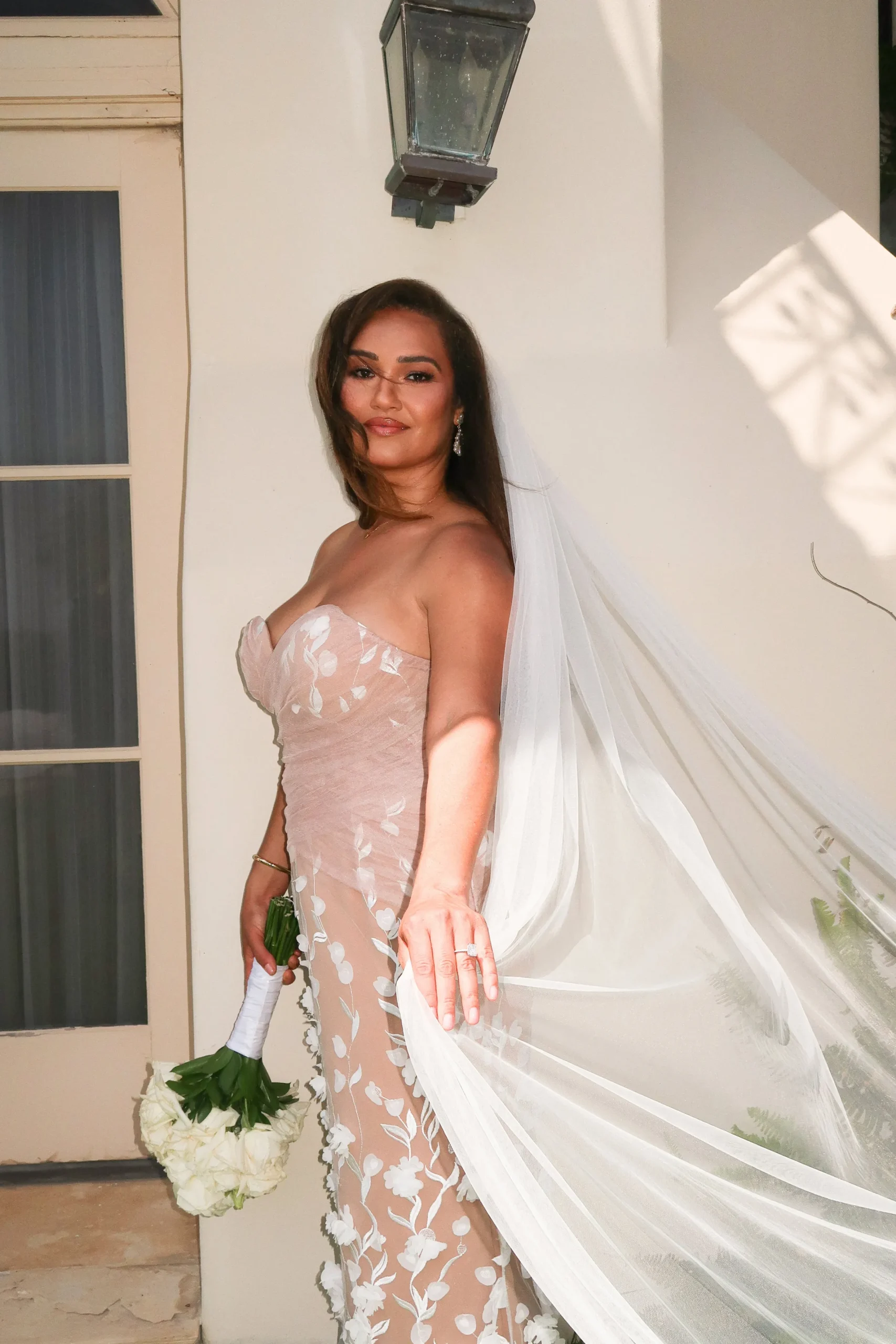 JLUXLABEL Ivory Everlasting Embroidered Gown