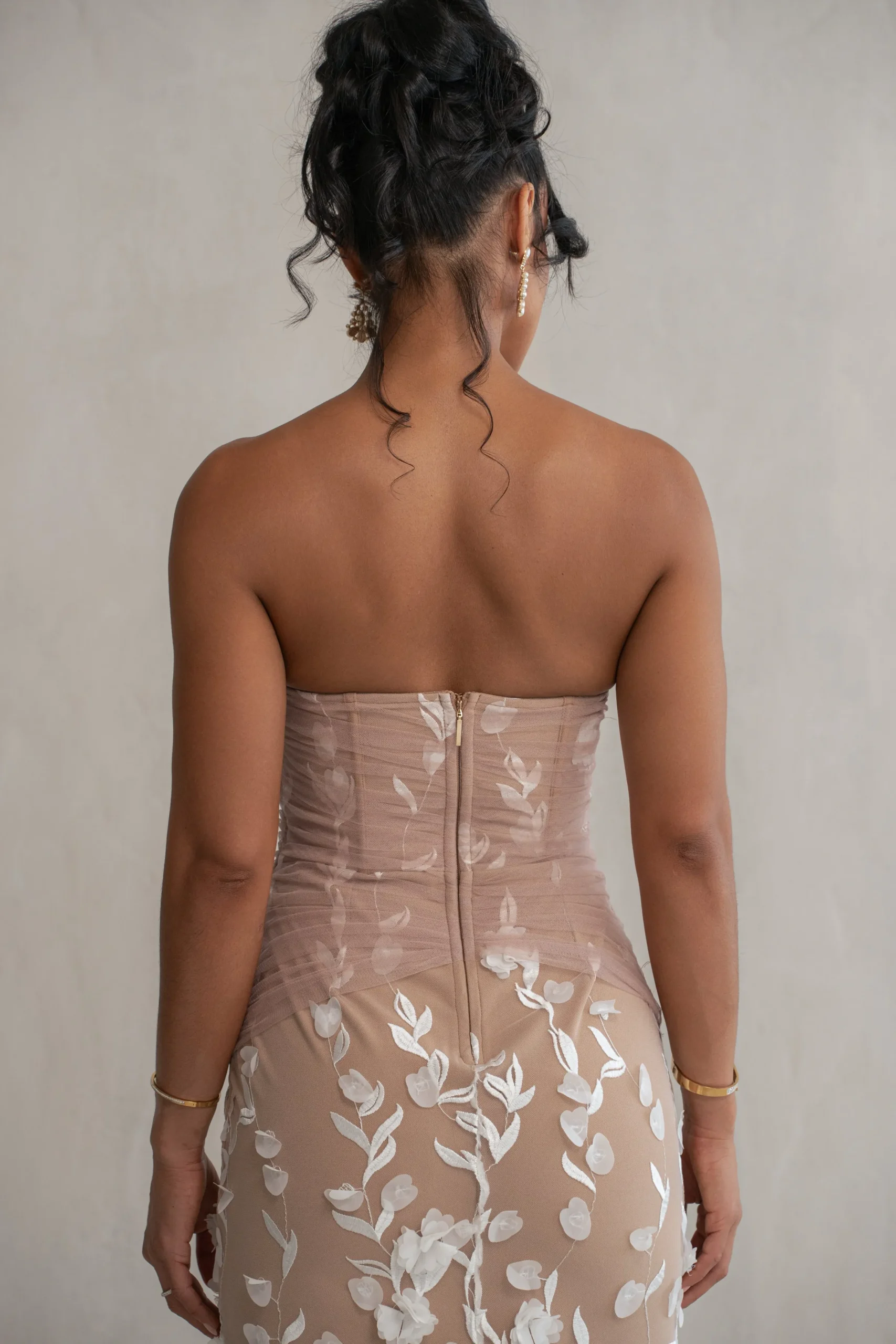 JLUXLABEL Ivory Everlasting Embroidered Gown
