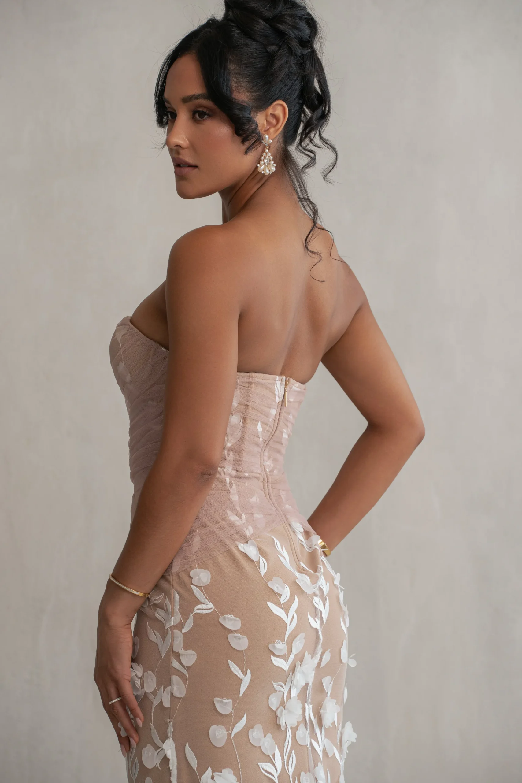 JLUXLABEL Ivory Everlasting Embroidered Gown