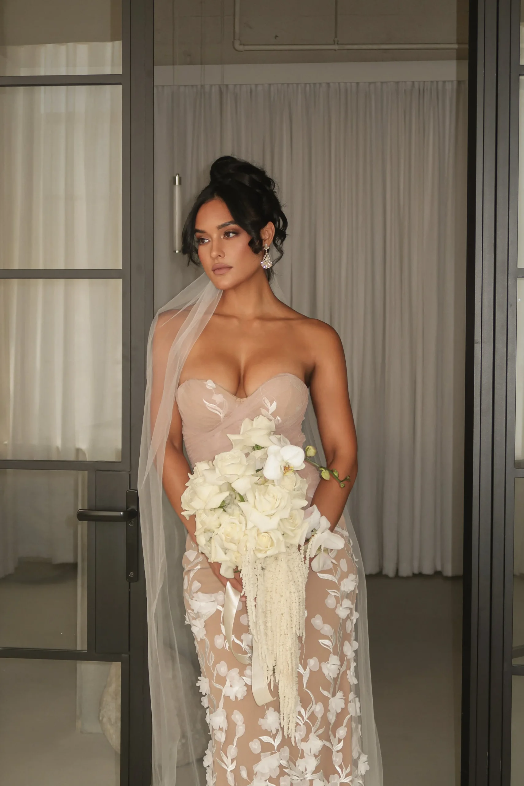 JLUXLABEL Ivory Everlasting Embroidered Gown