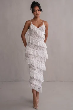 JLUXLABEL Ivory Feeling Of Forever Ruffle Dress