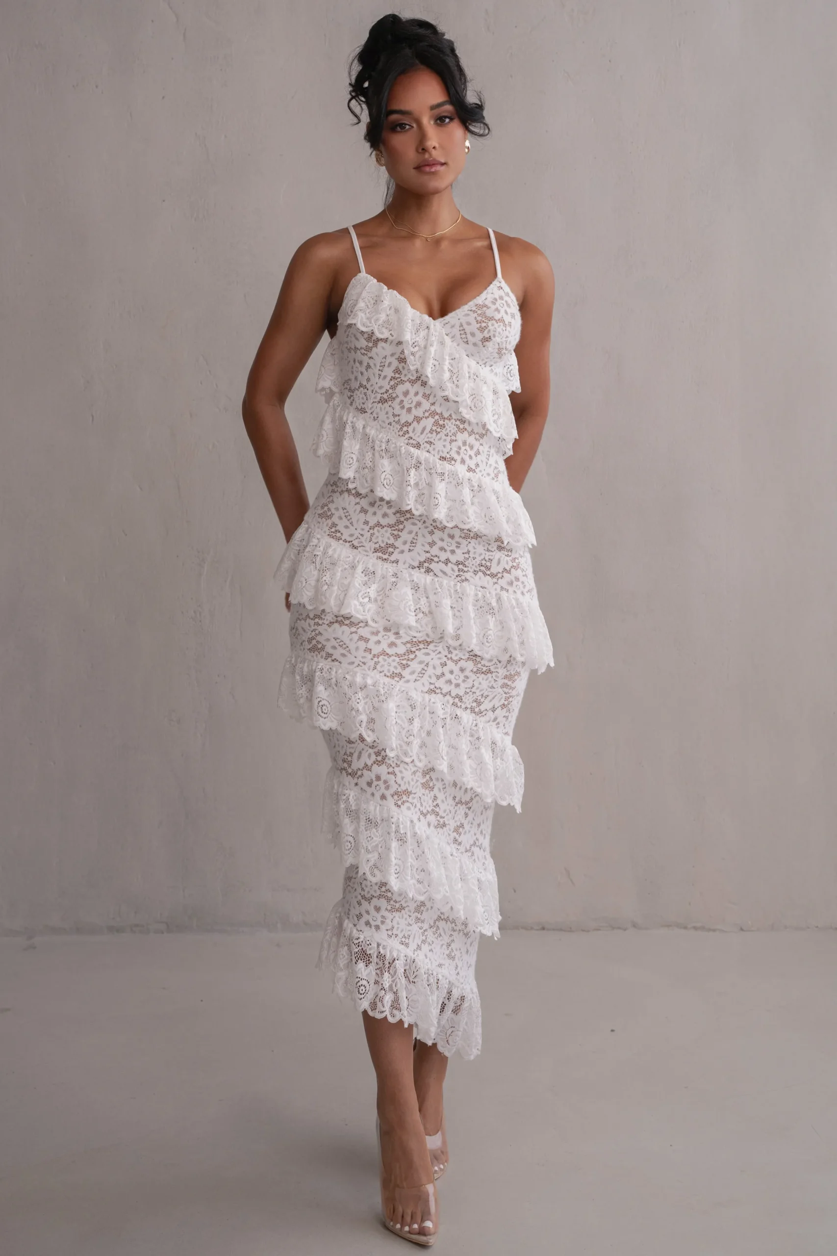 JLUXLABEL Ivory Feeling Of Forever Ruffle Dress