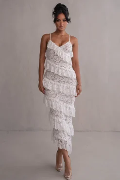 JLUXLABEL Ivory Feeling Of Forever Ruffle Dress
