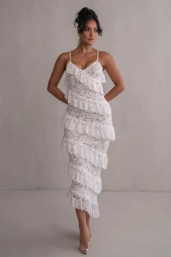 JLUXLABEL Ivory Feeling Of Forever Ruffle Dress