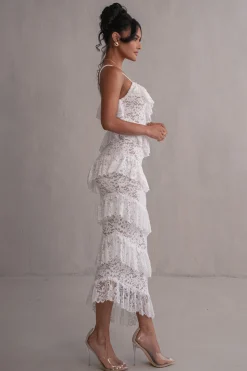 JLUXLABEL Ivory Feeling Of Forever Ruffle Dress