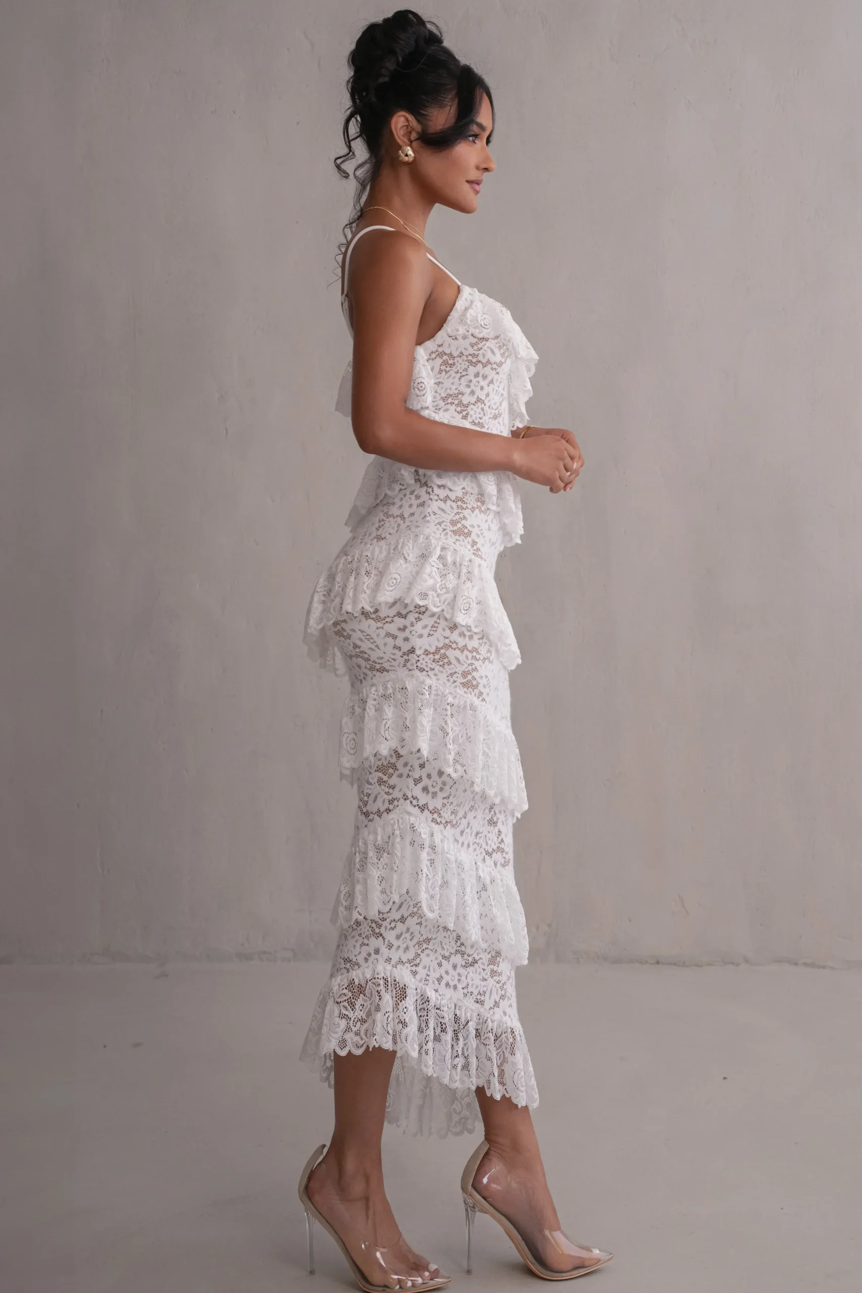 JLUXLABEL Ivory Feeling Of Forever Ruffle Dress