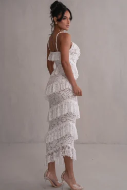 JLUXLABEL Ivory Feeling Of Forever Ruffle Dress