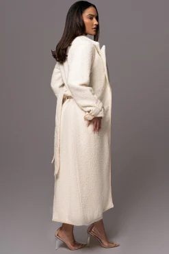 JLUXLABEL Ivory Fit For Success Boucle Coat