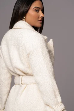 JLUXLABEL Ivory Fit For Success Boucle Coat