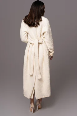 JLUXLABEL Ivory Fit For Success Boucle Coat