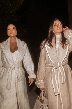 JLUXLABEL Ivory Fit For Success Boucle Coat