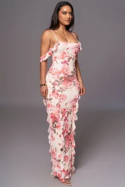 JLUXLABEL Ivory Floral Maude Maxi Dress