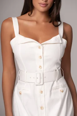 JLUXLABEL Ivory Forever Summer Belted Dress