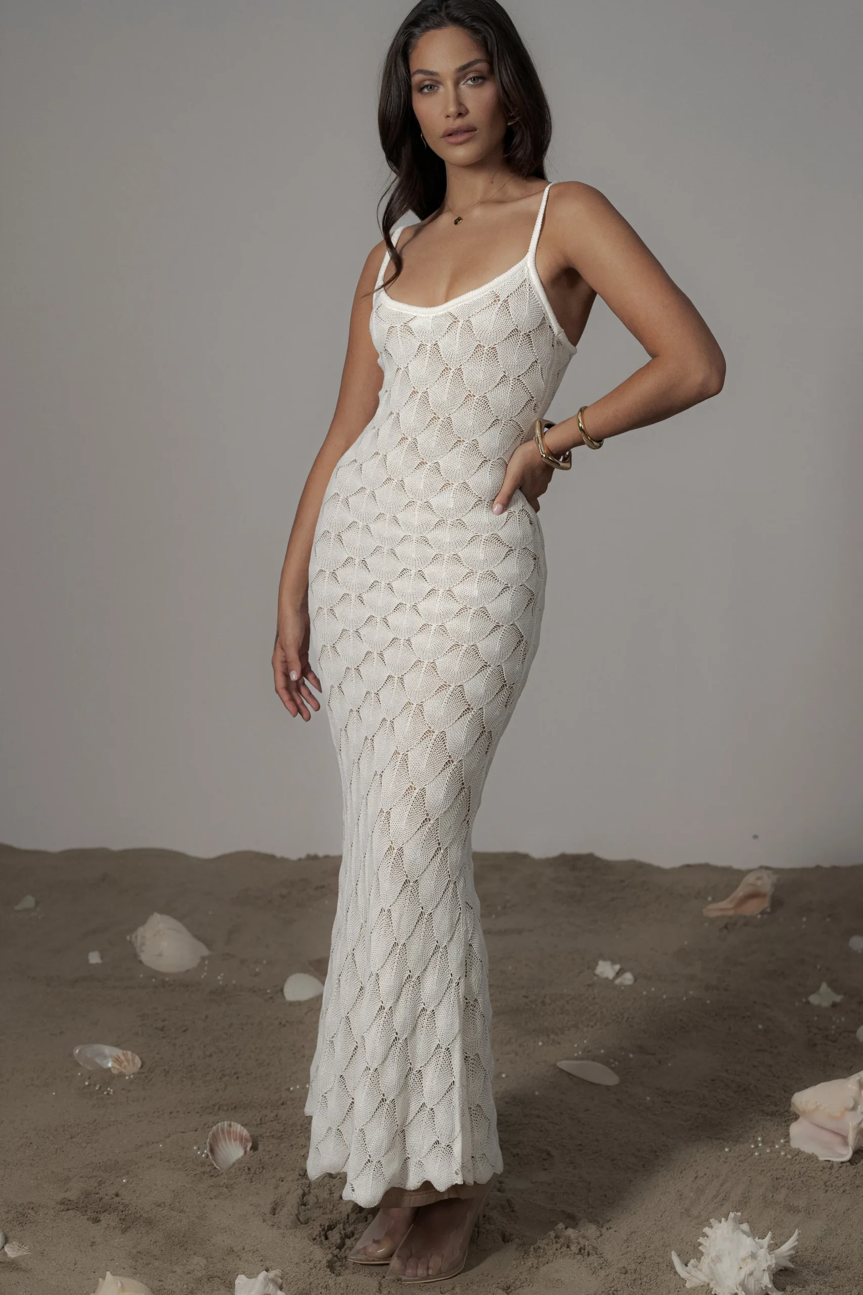 JLUXLABEL Ivory Gabriela Knit Maxi Dress