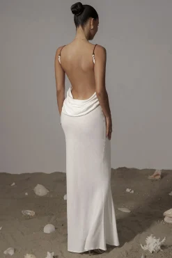 JLUXLABEL Ivory Getaway Linen Maxi Dress