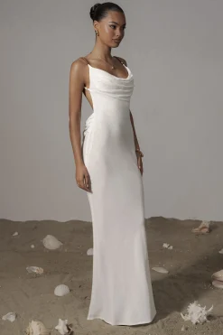 JLUXLABEL Ivory Getaway Linen Maxi Dress
