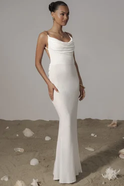 JLUXLABEL Ivory Getaway Linen Maxi Dress