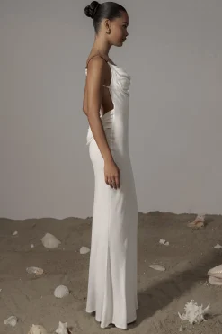 JLUXLABEL Ivory Getaway Linen Maxi Dress