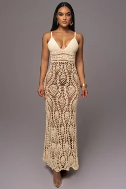 JLUXLABEL Ivory Great Escape Crochet Maxi Dress