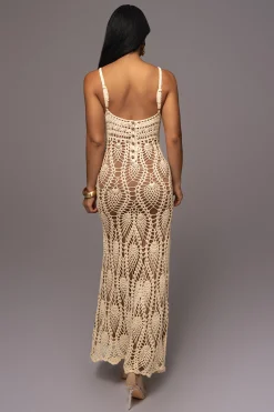 JLUXLABEL Ivory Great Escape Crochet Maxi Dress