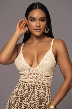JLUXLABEL Ivory Great Escape Crochet Maxi Dress