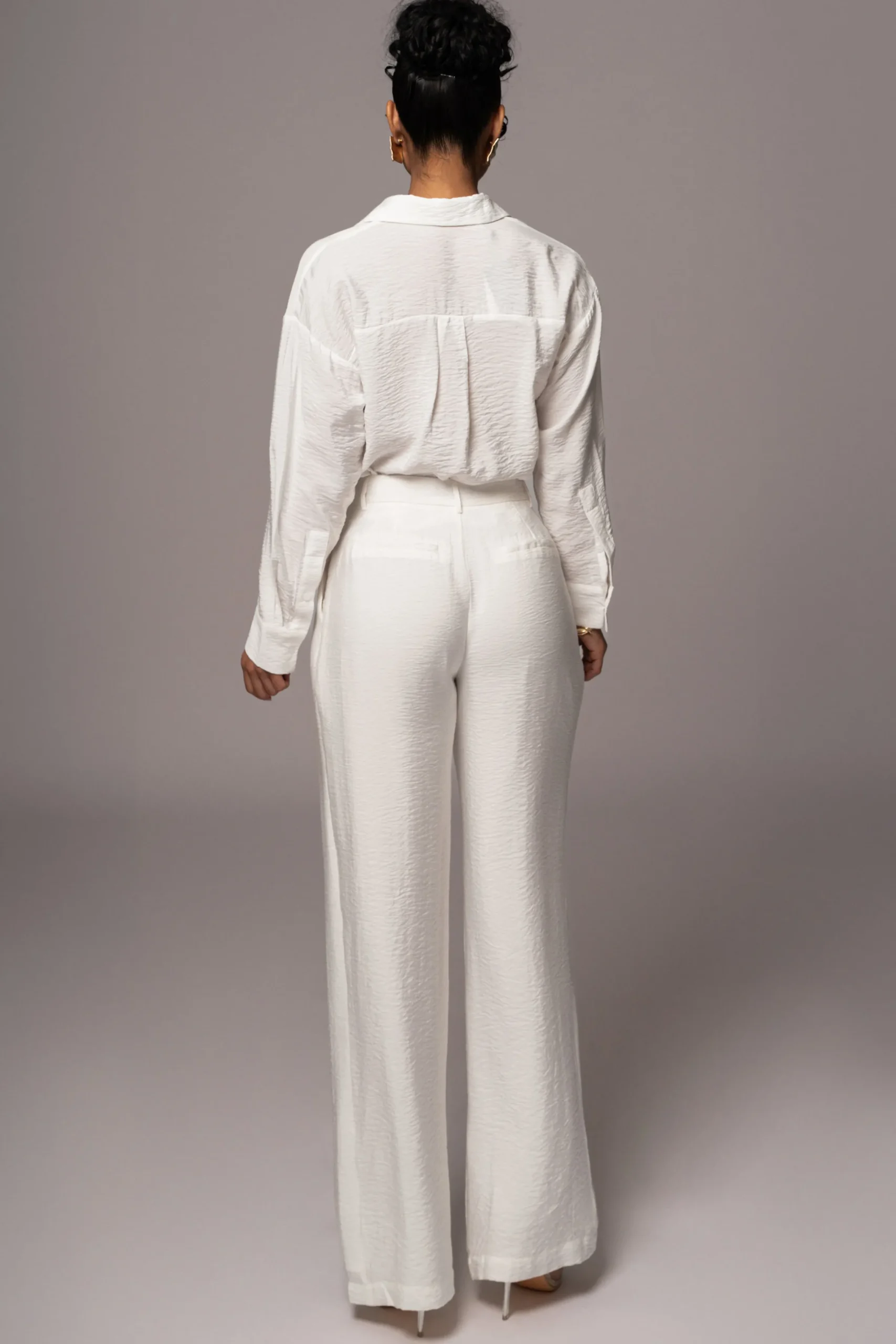 JLUXLABEL Ivory Greta Collared Top
