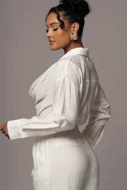 JLUXLABEL Ivory Greta Collared Top