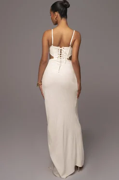 JLUXLABEL Ivory Horizon Linen Corset