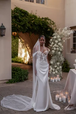 JLUXLABEL Ivory Infinite Love Satin Gown