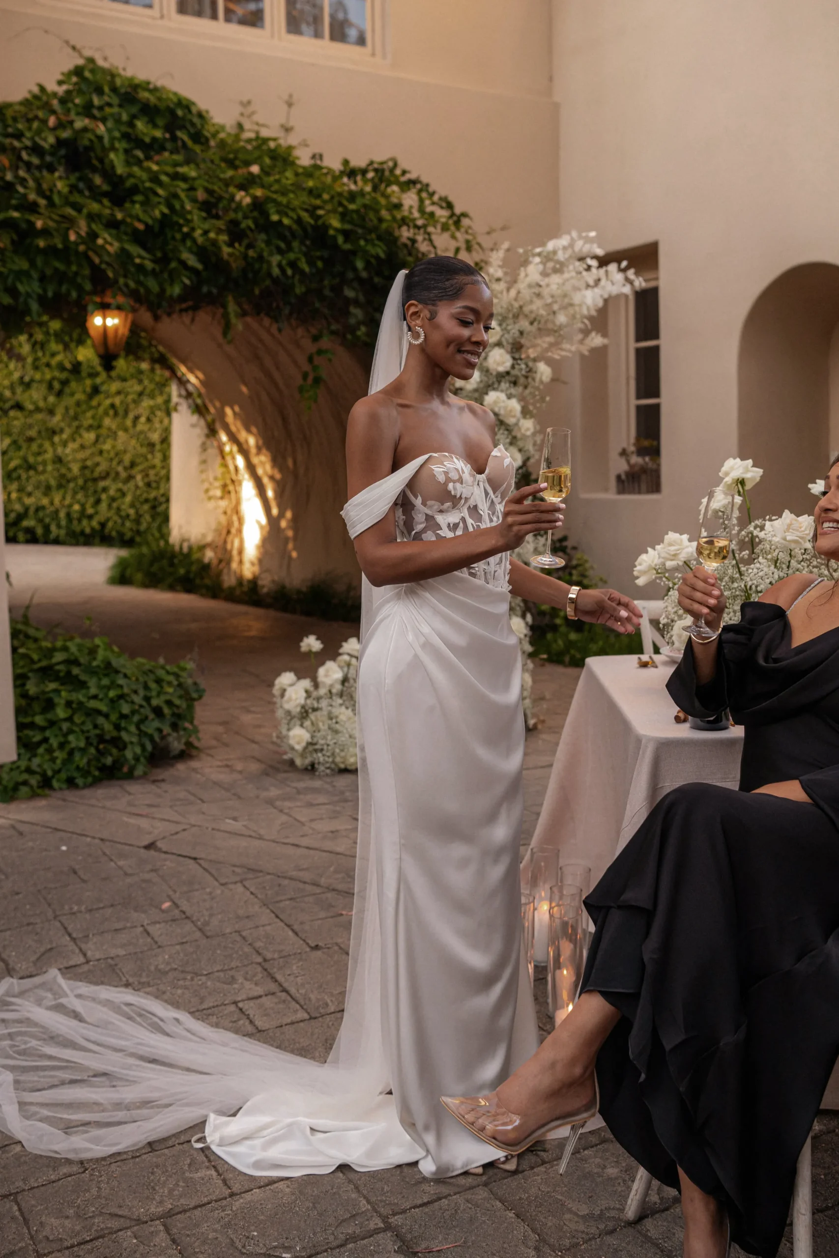 JLUXLABEL Ivory Infinite Love Satin Gown