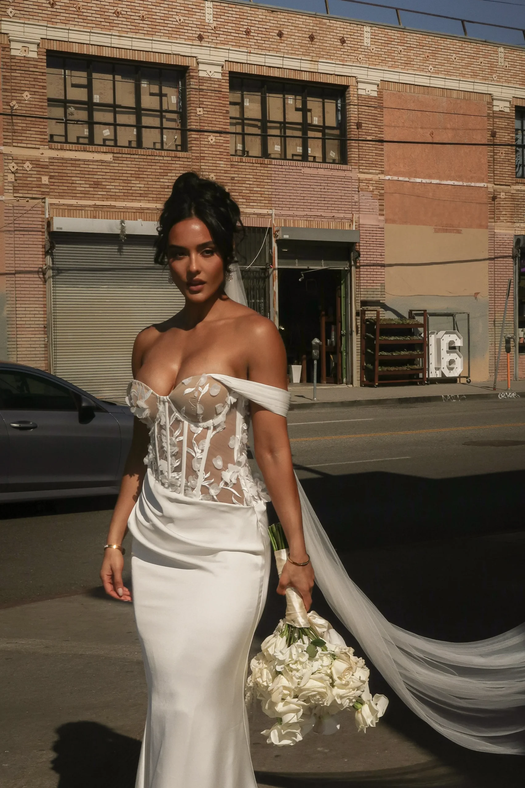 JLUXLABEL Ivory Infinite Love Satin Gown