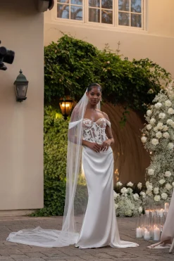 JLUXLABEL Ivory Infinite Love Satin Gown