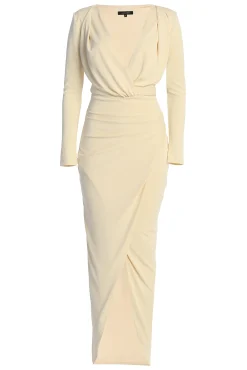 JLUXLABEL Ivory Jamie Plunge Maxi Dress