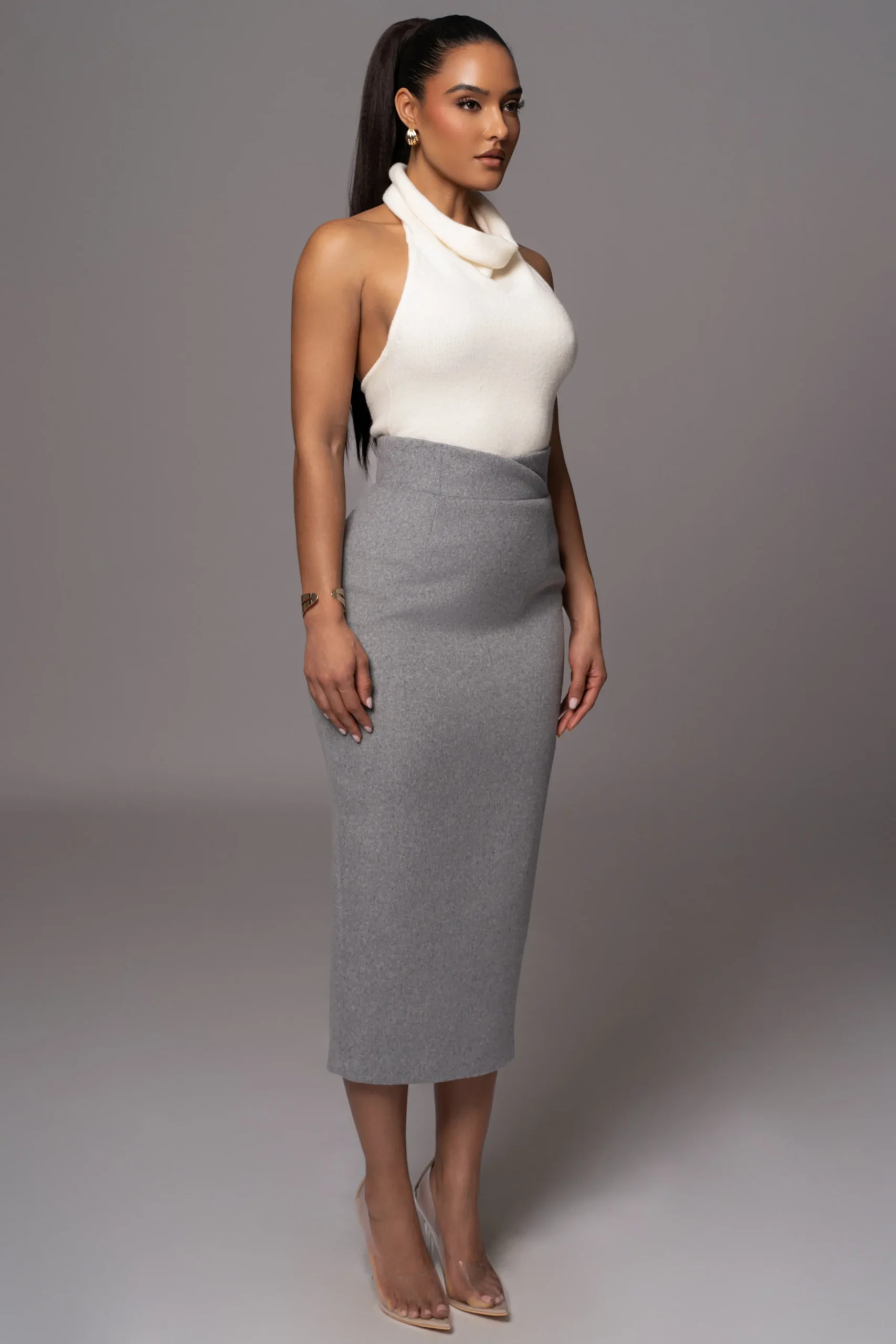 JLUXLABEL Ivory Joya Rib Knit Top