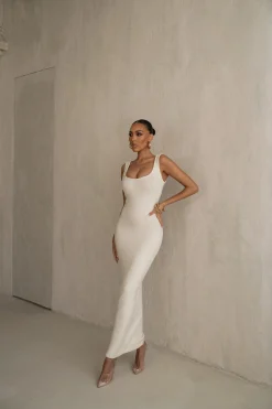 JLUXLABEL Ivory Karolina Knit Maxi Dress