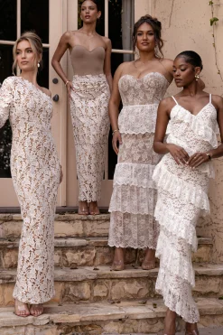 JLUXLABEL Ivory Lace Romance Maxi Skirt