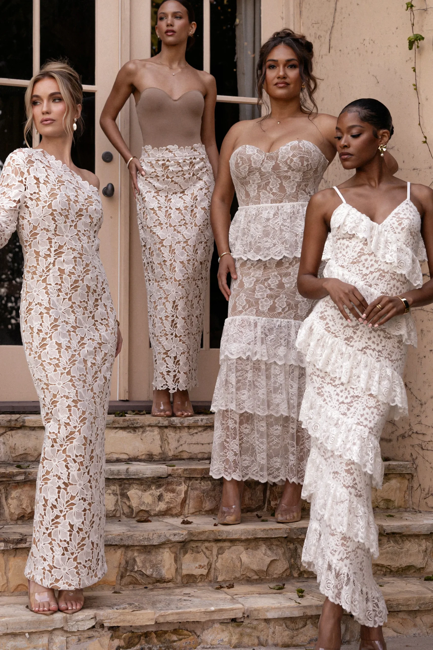 JLUXLABEL Ivory Lace Romance Maxi Skirt