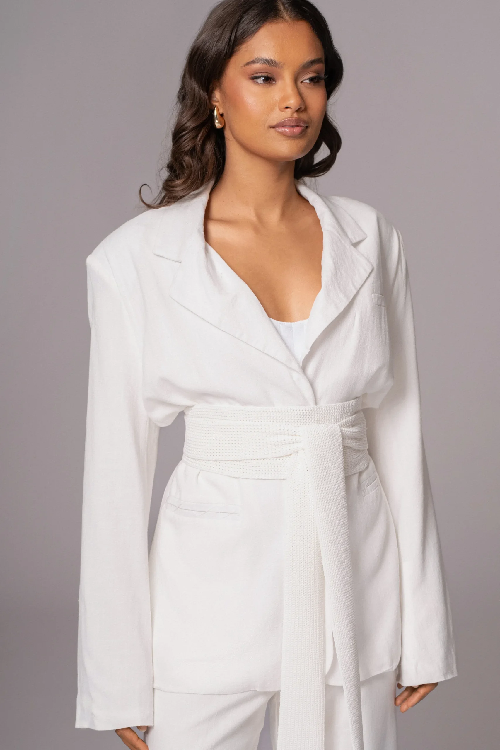 JLUXLABEL Ivory Lagos Knit Belt