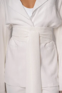 JLUXLABEL Ivory Lagos Knit Belt