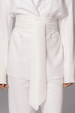 JLUXLABEL Ivory Lagos Knit Belt