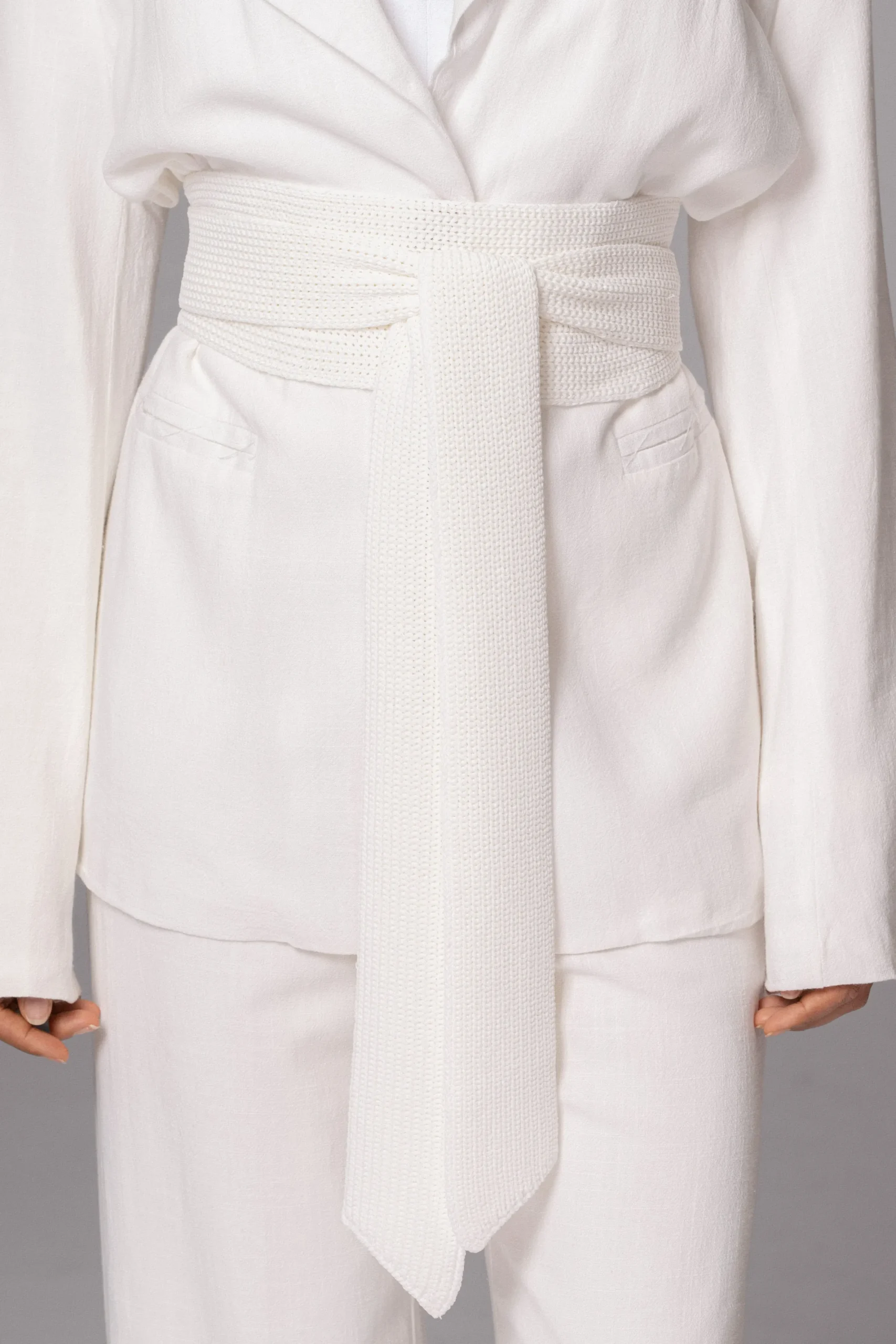 JLUXLABEL Ivory Lagos Knit Belt