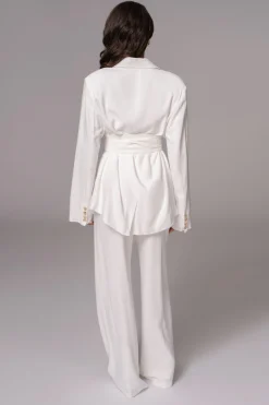 JLUXLABEL Ivory Lagos Knit Belt