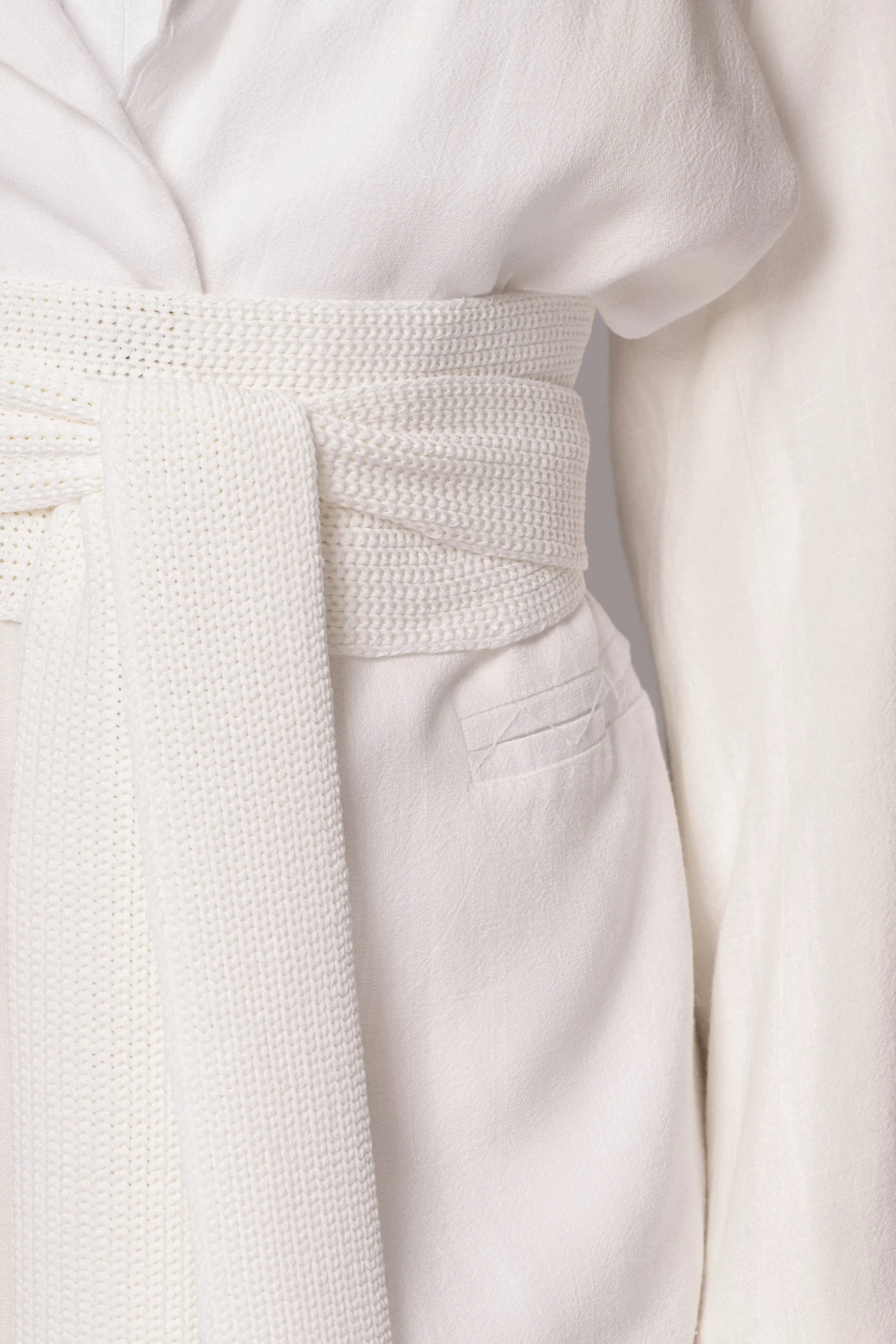 JLUXLABEL Ivory Lagos Knit Belt