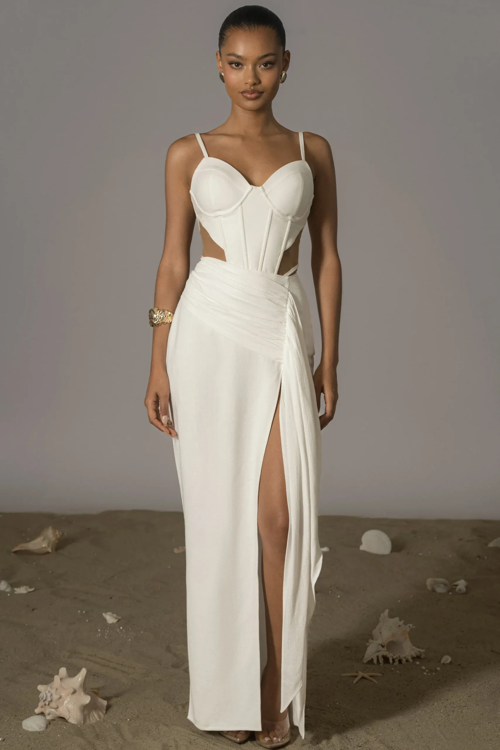 JLUXLABEL Ivory Las Olas Linen Skirt