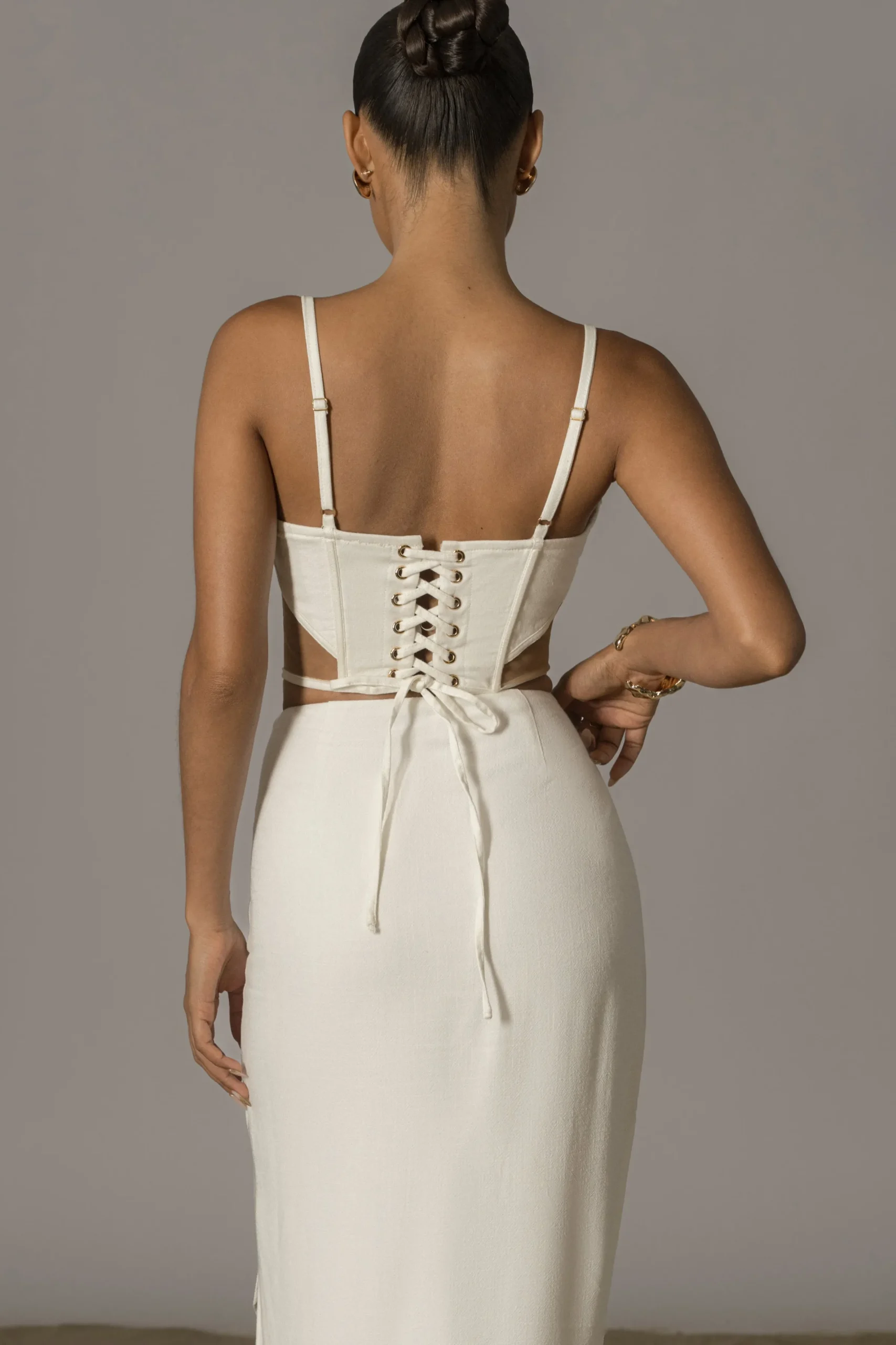 JLUXLABEL Ivory Las Olas Linen Skirt