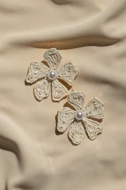 JLUXLABEL Ivory Lexa Flower Earrings